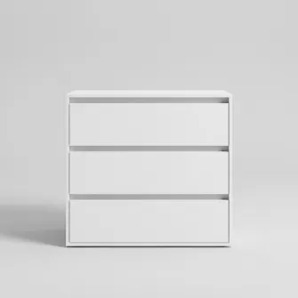 Comoda 4home Ideea K, 76x80x42 cm, 3 sertare, Nimfea Alba/Nimfea Alba