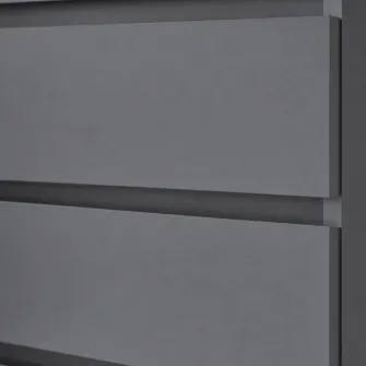 Comoda 4home Ideea K, 76x180x42 cm, 6 sertare, Gri Grafit/Gri Grafit