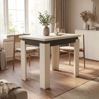 Masa 4home Family, extensibila, Nimfea Alba/Antracit