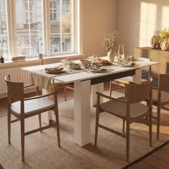 Masa 4home Family, extensibila, Nimfea Alba/Antracit