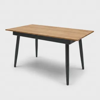 Masa de dining 4home City, picioare metalice, extensibila, Stejar Kraft Auriu/Antracit