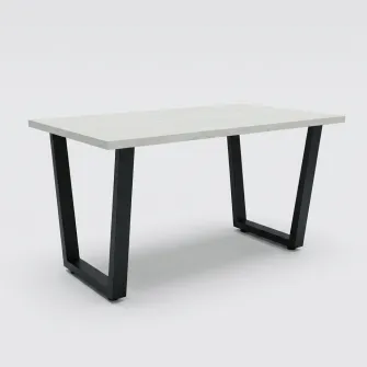 Masa de dining 4home Louisville, picioare metalice, Stejar Kraft Alb, 120x80 cm