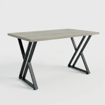 Masa de dining 4home New York, picioare metalice, Stejar Sonoma, 120x60 cm