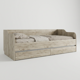 Pat 4home Ideea 200x90 cm, Stejar Kraft Gri/Satin