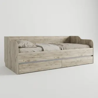 Pat 4home Ideea 200x90 cm, Stejar Kraft Gri/Satin