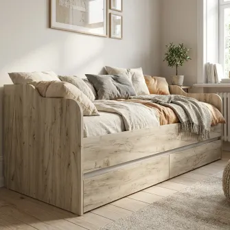Pat 4home Ideea 200x90 cm, Stejar Kraft Gri/Satin