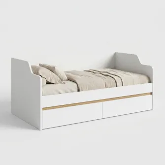 Pat 4home Ideea 200x90 cm, Nimfea Alba/Stejar Artizanal
