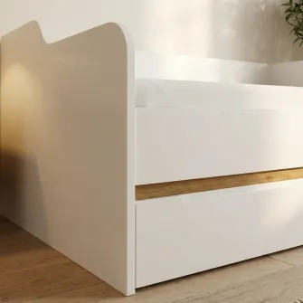 Pat 4home Ideea 200x90 cm, Nimfea Alba/Stejar Artizanal