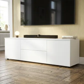 Comoda TV 4home Solo, 160x47,5x45 cm, Nimfea Alba/Nimfea Alba