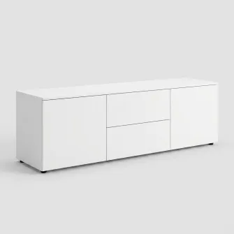 Comoda TV 4home Solo, 160x47,5x45 cm, Nimfea Alba/Nimfea Alba