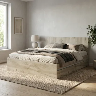 Pat 4home Ideea 2S, 160x200 cm, Stejar Kraft Gri/Satin