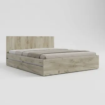 Pat 4home Ideea 2S, 160x200 cm, Stejar Kraft Gri/Satin