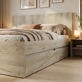 Pat 4home Ideea 2S, 160x200 cm, Stejar Kraft Gri/Satin