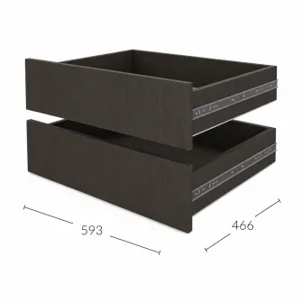 Set 2 sertare Fenix, Wenge, 43x60 cm