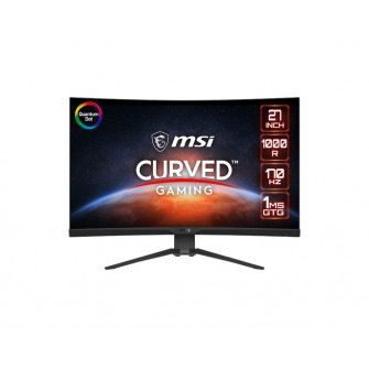 27.0'' MSI VA LED MAG 275CQRF QD Curved Gaming Black (1ms, 4000:1, 300cd, 2560x1440, 178°/178°, Quantum Dot, HDMI x 2, DisplayPort, USB-C (Video), Curvature 1500R, 170Hz Refresh Rate, AMD Adaptive Sync, Height adjustment, Audio Line-out, VESA)