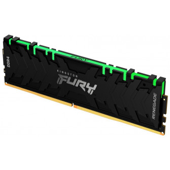 8GB DDR4-3200  Kingston FURY® Renegade DDR4 RGB, PC25600, CL16, 1.35V, 1Gx8, Auto-overclocking, BLACK Large heat spreader, Dynamic RGB effects featuring Kingston FURY Infrared Sync technology, Intel XMP Ready (Extreme Memory Profiles)