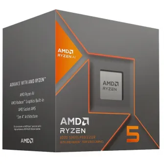 AMD Ryzen™ 5 8600G, Socket AM5, 4.3-5.0GHz (6C/12T), 6MB L2 + 16MB L3 Cache, AMD Radeon™ 760M Graphics, 4nm 65W, Zen4, Unlocked, tray