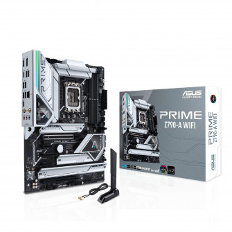 ASUS PRIME Z790-A WIFI, Socket 1700, 18Phases, Intel Z790 (14/13/12th Gen CPU), CPU iGPU, HDMI, DP, Dual 4xDDR5-7200, 2xPCIe x16 5.0, 4xSATA3, RAID, 4xM.2 4.0, 1xPCIe X4, 1xPCIe X1, Realtek S1220A, 2.5GbE LAN, WiFi6/BT, 1xUSB-C 3.2 Gen2x2, 4xUSB 3.2Gen2(