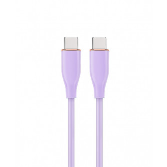 Cable Type-C to Type-C - 1.5 m - Premium silicon Cablexpert CC-USB2S-CMCM-1.5M-BK, 60 W Type-C Power Delivery (PD) charging & data cable, 1.5 m,  Violet