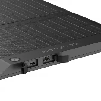 EcoFlow 28W Portable Solar Panel, tablet-sized, USB-A and USB-C Dual port, 25% High Efficiency, built-in angle guide for maximum sunlight conversion, 0.6kg, IP68