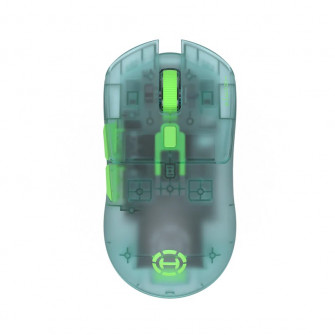 Edifier Tri-Mode Wireless Gaming Mouse HECATE G3M PRO Transparent Green- 2.4G, Bluetooth, wired USB-C mode, HUANO Mechanical Switch: Gaming/silent dual mode, 70 Hours Battery Life, PAM3395 sensor: 26000dpi and 650IPS, PTFE Teflon Foot Pads, Max Accelerati