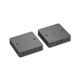Logitech Extend -  with category cabling so that anyone can walk into an Android or BYOD-based meeting room, plug in with the USB-C cable, and launch a meeting from their preferred video platform running on their laptop or mobile device - BLACK - USB