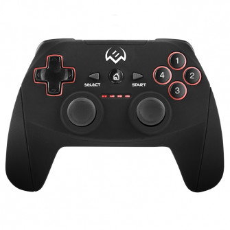 SVEN GC-2040 Wireless Gamepad, X-Input and Direct-Input modes support, 4 axes, D-Pad, 2 mini joysticks and 11 buttons, USB, Black