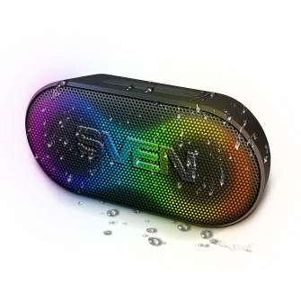 SVEN PS-99, Bluetooth Waterproof Portable Speaker, 10W RMS, Dynamic switchable RGB backlight, Water protection (IPx5), TWS, built-in lithium battery -1800 mAh,  AUX stereo input