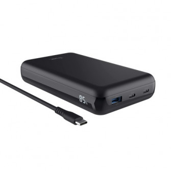 Trust Laro 100W USB-C Laptop Powerbank, High-capacity 100W powerbank to fast-charge your USB-C laptop or MacBook on the go, Quick Charge 3.0, auto-detect, USB PD 3.0 + PPS, Black