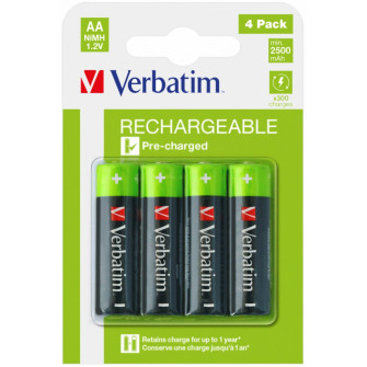 Verbatim Rechargeable Battery  AA / HR6 2500 mAh, 4 Pack