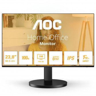 23.8'' AOC IPS LED 24B3HA2 Black Bezel Ultra Narrow (1ms, 1000:1, 250cd, 1920x1080, 178°/178°, VGA, HDMI, Refresh Rate 100Hz, Speakers 2 x 2W, Audio Line-out,  VESA)
