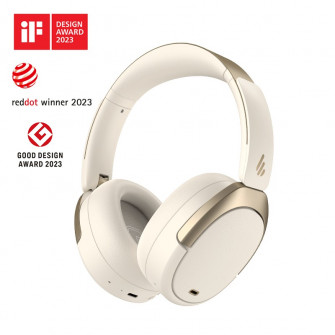 Edifier WH950NB Ivory / Bluetooth Over-ear headphones with microphone, ANC, BT V5.3, LDAC codec with Hi-Res Audio & Hi-Res Wireless certification, Dynamic driver 40 mm, Frequency response 20 Hz-20 kHz, On-ear controls, Ergonomic Fit, Battery Lifetime (up