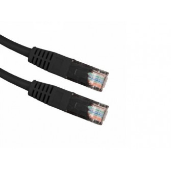 Patch cord UTP Cat.5e  3m - black, PP12-3M/BK, molded strain relief 50u'' plugs