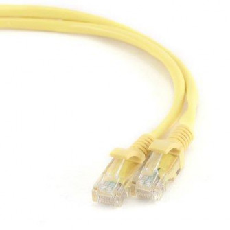 Patch cord cat. 5E PP12-1M/Y Yellow, 1 m,  molded strain relief 50u'' plugs