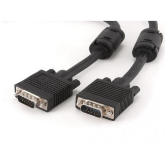 Cable VGA - 10m - Cablexpert CC-PPVGA-10M-B, 10 m, Premium VGA HD15M/HD15M dual-shielded w/2*ferrite core, Black