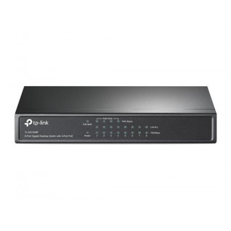 TP-LINK TL-SG1008P, 8-Port Gigabit Desktop PoE Switch, 8 Gigabit RJ45 ports including 4 PoE ports, 53W PoE Power supply, steel case