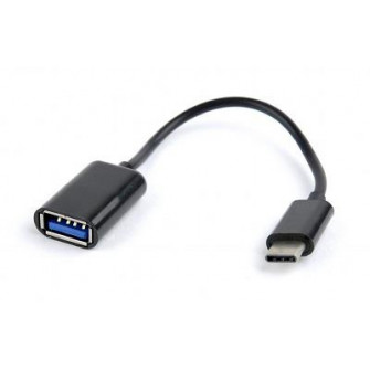Adapter Type-C-USB2.0 - Gembird  A-OTG-CMAF2-01, USB 2.0 OTG type-C (male) to type-A (female) adapter cable, Black