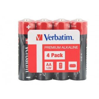 Verbatim Alcaline Battery  AA, 4pcs, Pack Shrink