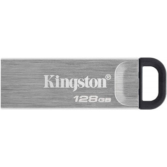 128GB USB3.2  Kingston DataTraveler Kyson Silver, Metal casing, Compact and lightweight (Read 200 MByte/s, Write 60 MByte/s)