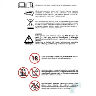 Lampa UV-C bactericida, AlecoAir L10, HANDY, alb
