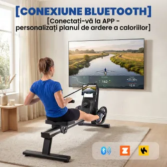 Aparat de Vaslit, 16 niveluri de rezistenta magnetica, sina din aluminiu, Bluetooth, compatibil APP.