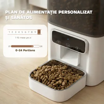 Distribuitor Automat de Hrana pentru Pisici 4.5L cu Aplicatie si inregistrator Vocal