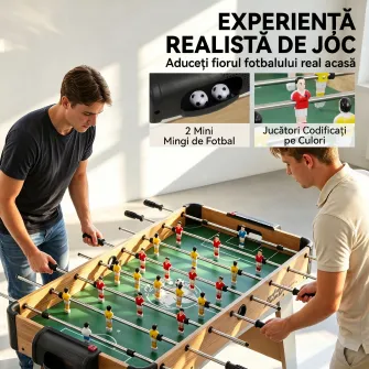 Fotbal de Masa, 89 cm, Set Joc, Marcatori Manuali, Stejar Galben
