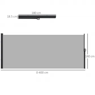 Paravan Lateral Retractabil 400x180 cm Gri