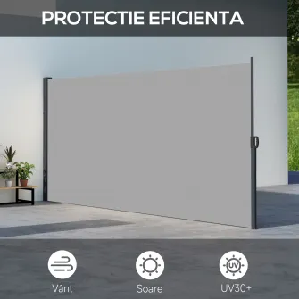 Paravan Lateral Retractabil 400x180 cm Gri