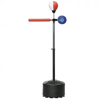 Sac de Box pe Podea cu Bara Rotativa, Speedball si tinta, din Otel, HDPE si PU, 80.5x48x163-205 cm