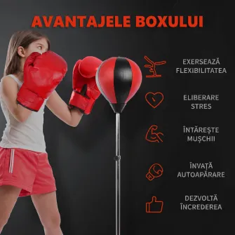 Sacco da Boxe Punching Ball con Guantoni e Pompa