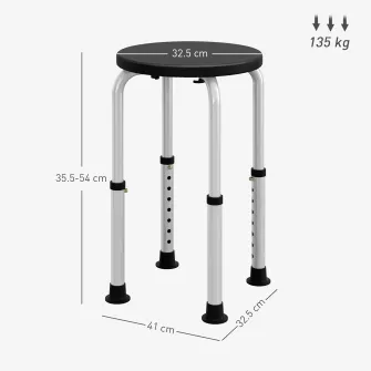 Scaun Dus – Reglabil, Antialunecare, Alb