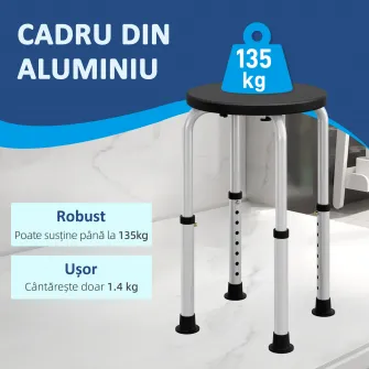 Scaun Dus – Reglabil, Antialunecare, Alb