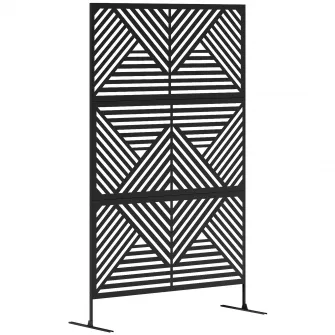 Separator Decorativ de Exterior si Spalier pentru Plante Cataratoare, 122x45x198 cm, Negru